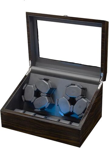 Automatic Watch Winder Box, 6+6 Slot Watch Winders for Automatic Watches Display, Flexible Watch Pillow Fit Men's and Women's Watch Storage, 4 Modes and USB Cable Power Supply, Piano Lacquer Finish in Saudi Arabia