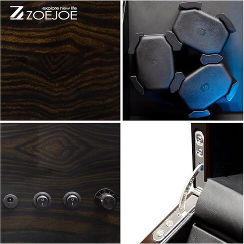 Automatic Watch Winder Box, 6+6 Slot Watch Winders for Automatic Watches Display, Flexible Watch Pillow Fit Men's and Women's Watch Storage, 4 Modes and USB Cable Power Supply, Piano Lacquer Finish in Saudi Arabia