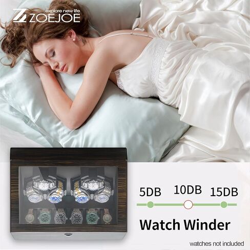 Automatic Watch Winder Box, 6+6 Slot Watch Winders for Automatic Watches Display, Flexible Watch Pillow Fit Men's and Women's Watch Storage, 4 Modes and USB Cable Power Supply, Piano Lacquer Finish in Saudi Arabia