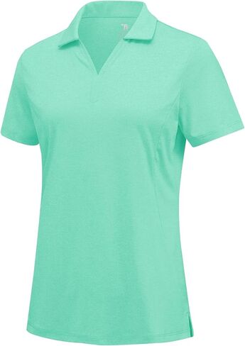 Rdruko Women's Golf Polo Shirts Dry Fit Collared Tennis Casual Work Shirts V Neck Moisture Wicking Short Sleeve in Kuwait