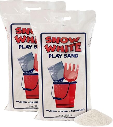US Silica 50 Pound Bag Snow White Play Sand for Sandboxes and Sand Tables at Parks, Homes, and Daycare Centers, Natural, White 2 Pack in Saudi Arabia