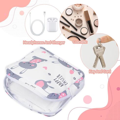 Sanitary Napkin Storage Bag, Portable Period Bags for Teen Girls for School, Tampon Disposal Bags Teen Pads Feminine Product Organizer, First Period Kit Pouch for Girls (Cat) in Saudi Arabia