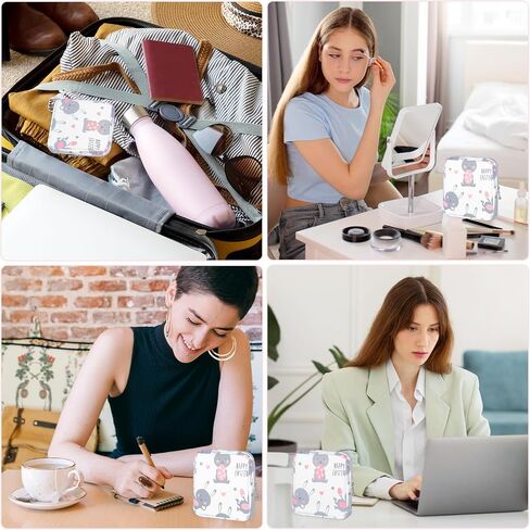Sanitary Napkin Storage Bag, Portable Period Bags for Teen Girls for School, Tampon Disposal Bags Teen Pads Feminine Product Organizer, First Period Kit Pouch for Girls (Cat) in Saudi Arabia