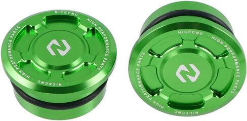 ختم ثقب إطار الدراجات النارية من الألومنيوم متوافق مع Kawasaki KLR650 1987-2024 ، مقابس الإطار ، غطاء فتحة الإطار ، ملحقات KLR650 ، CNC ، الأنود ، الأخضر in Kuwait