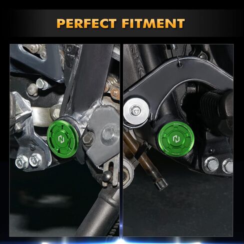 ختم ثقب إطار الدراجات النارية من الألومنيوم متوافق مع Kawasaki KLR650 1987-2024 ، مقابس الإطار ، غطاء فتحة الإطار ، ملحقات KLR650 ، CNC ، الأنود ، الأخضر in Kuwait