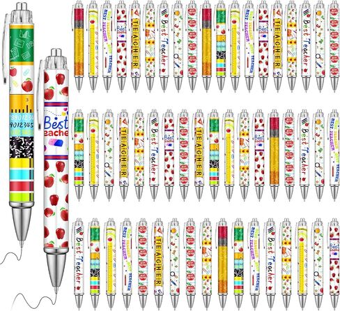 50 Pcs Welcome Back to School Ballpoint Pens Inspirational Appreciation Gifts First Day of School Pens for Teacher Funny Cute Pen Bulk Teaching Gift Set for Xmas School Office Supplies in Saudi Arabia