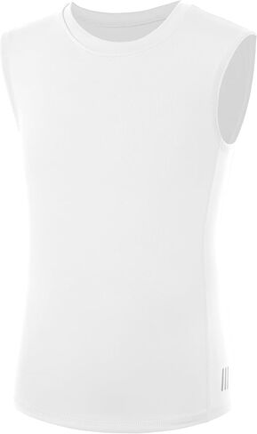 Boys Compression Shirt,Youth Sleeveless Athletic Tank Tops,Football Undershirt Wicking Sport Kids in Kuwait