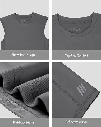 Boys Compression Shirt,Youth Sleeveless Athletic Tank Tops,Football Undershirt Wicking Sport Kids in Kuwait