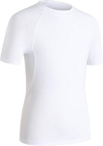 HYCOPROT Boys Compression Shirt Short Sleeve Youth Undershirt Kids Quick Dry Athletic Base Layer T-Shirt Football Basketball in Saudi Arabia