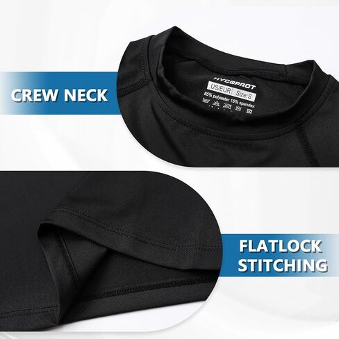 HYCOPROT Boys Compression Shirt Short Sleeve Youth Undershirt Kids Quick Dry Athletic Base Layer T-Shirt Football Basketball in Saudi Arabia