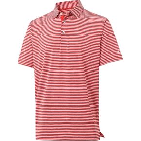 Rouen Golf Shirts for Men Moisture Wicking Lightweight Dry fit Performance Sports Stripe Collared Golf Polo Shirts for Men