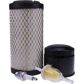 Solarhome Tune Up Kit,Air Filter 28463-G01, Fuel Filter 72084-G01, Oil Filter 607454, Spark Plug 607462 Compatible with EZGO RXV 2008-up & EZGO TXT 2010-up Gas Carts w/ 4 Cycle Kawasaki Motor