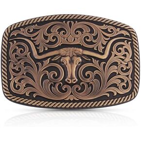 Montana Silversmiths Unisex Vintage Bronze Texas Longhorn Buckle Brass One Size