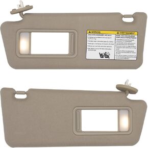 NHILES DRIVER SIDE SIDE SIDE SUN POSOR يناسب تويوتا تاكوما 2005-2015 SUNSHADE مع الضوء 7432004210B0 اللون الرمادي
