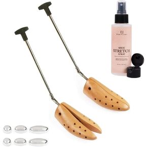 FootFitter Premium Boot Stretcher Two Pack & 4 oz. Boot Stretching Spray (Women’s Large 9.5 – 12)