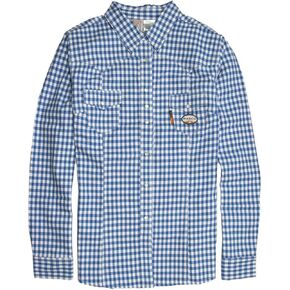 Rasco Fr Blue Blaid Womens Work Stility Shirt ، متوسط