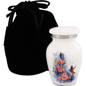 Pink Rose - Humming Bird Adult Cremation Urns for Human Ashes - Decorative Urn,ERN for Human Ashes Female & Male,Urns for Ashes Men & Women,Funeral Urn (Pink Rose, Adult)