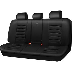 CAR PASS 3D Foam PU Leather Car Seat Covers, Universal Seat Covers Front 2 for Trucks SUV Sedan Automotive Seat Covers Armrest Airbag Compatible Waterproof Comfortable Faux Nappa Leather Black Red