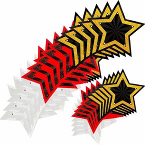 99PCS Movie Star Cardboard Red Carpet Awards Night Cutouts Movie Party Star Cutouts Classroom Bulletin Board Decorations Paper Star Cutouts Movie Party Supplies Classroom Wall Decor (6 Inch)