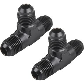 6AN الذكور ، محول Tee Fitting Tee Tupter T Fuel Hose Union Aluminium 2pcs