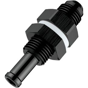 EVIL ENERGY 6AN Male Flare Bulkhead to 5/16 Hose Barb Fuel Tank Fitting Adapter Aluminum, Black