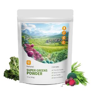 Hudetex Greens Powder Superfood للحصول على الدعم المناعي مع مزيج من مسحوق Greens 16 مع Chlorella ، عشب الشعير ، kale و beetroot smoostie الداعم ، الكلوروفيل الذي يوفر الخضر.
