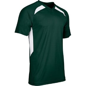 Champro Men's Standard Check Half Sleeve Baseball Jersey, Forest Green, White, Adult Large