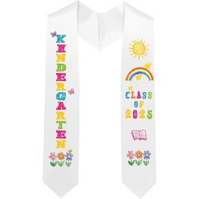 Kindergarten Graduation Stole, White Stoles for Graduation 2025, Graduation Sash