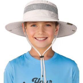 Camptrace Toddler Kids Sun Hat Upf 50+ Wide Brim Bucket Hat Outdoor Baby Beach Hat For Boys 2-13 Years