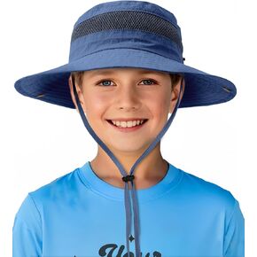 Camptrace Toddler Kids Sun Hat UPF 50+ Wide Brim Bucket Hat Outdoor Baby Beach Hat for Boys Girls 2-13 Years in Kuwait