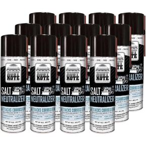 RustKote Salt Neutralizer Aerosol, 16oz, Corrosion Protection, Attacks Corrosion, Neutralizes Brine and Road Salt, Foaming Action. Use on Carpet Floor mats, Cars, Trailers, Salt Stains, and More!