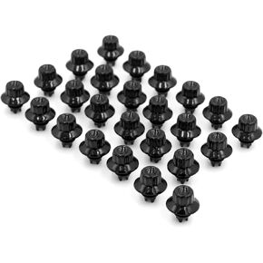 RTRHINOTUNING 50pcs Wheel Rim Rivets for 7mm/0.28in Hole Replacement Wheel Lip Rivets Nuts ABS Plastic Black