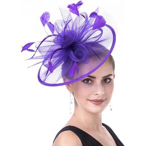 Fascinators for Women Tea Party Hat Derby Hat for Wedding Church Bridal Cocktail Feathers Hair Clip