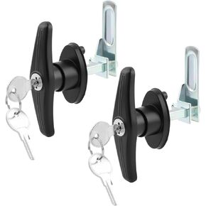 CAP CAP TRACK CAMPER SHELL T -TANDLE LOCK LATCH ATT - زوج L&R مع مفاتيح ، يموت الزنك مع طلاء مسحوق أسود لأبواب أعلى خلفية (اللون: أسود)