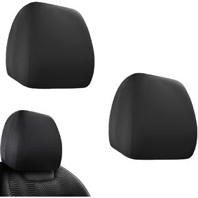 NTNEV 2 PCS Car Seat Headrest Cover, Car Head Rest Protector Dirt-Proof Headrest Cover Replacement, Universal Car Headrest Cover, Protecting Decorative Accessories for Cars Truck Vans (Black)