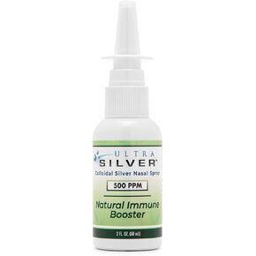 Ultra Silver ® Colloidal Silver Nasal Spray | 500 PPM | 2 Ounce Vertical Spray Bottle