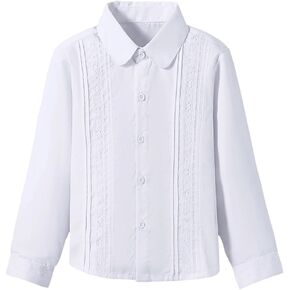 Girls' Long Sleeve Peter Pan Collar Shirt Girls School Uniform Shirts in Kuwait