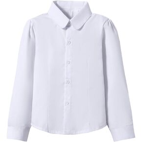 Girls' Long Sleeve Peter Pan Collar Shirt Girls School Uniform Shirts