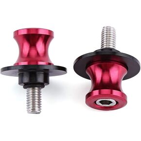 2PCS Swing Arm Spool, Motorcycle CNC Rear Stand Swing Arm Spool Sliders Stand Swingarm Bobbins (10mm-Red)