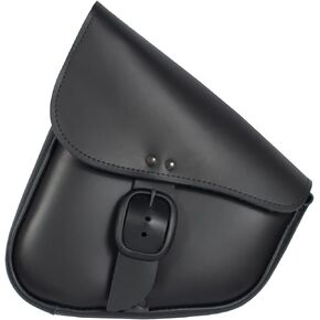 Willie & Max Black Leather Motorcycle Swingarm Bag for Softail/Triangulated Swingarm Models - Chrome Buckle - Made in USA [59823-08] in Kuwait
