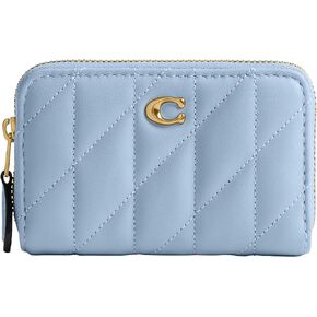 Coach's Coach's Women Equilted Pillow Leather zip Zip on Card Card Case-Uccory-Sleeves ، B4/Bluebell