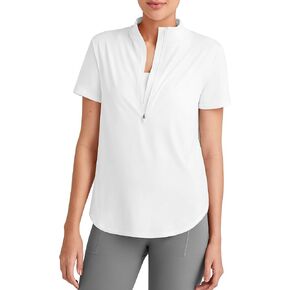 G4Free Lightbreeze UPF 50+ Womens Workout Tops Short Sleeve Half Zip Golf Shirts Loose Fit Athletic Gym Tshirts Running