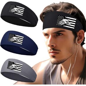 Sports Headbands for Men 3pcs Sweat Bands Headbands Men Sweatbands for Mens Women Running Head Bands Hairband