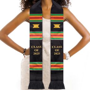 سرق التخرج من Kente من 2025 - Girl Girl Magic Graduation Sash for African Art & Culture Proure Display ، 73.2 "