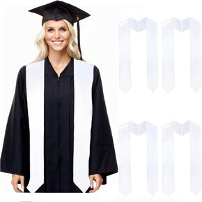 White Graduation Honor Stole Sash for Unisex Adult 70" Long