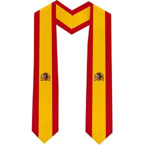 Class of 2025 Spain Flag Graduation Stole Celebrate Your Academic Achievements in Style with Our Elegant Satin Sash 71" long