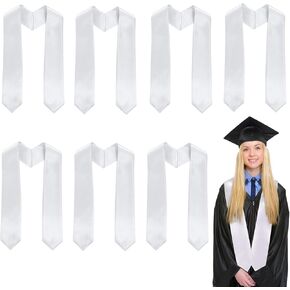 8 Pieces Graduation Stole, Unisex White Graduation Sash Blanks Sublimation Graduate Honor Stole for Class of 2025 Students, 70 Inches (White)