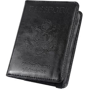 ILIYAH-Passport Cover-Passport Holder Travel Wallet-RFID-Blocking Passport Case Travel Accessories Card Holder Wallet Unisex Travel Gifts（Black）