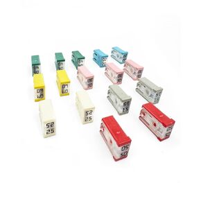 32V Mini Slotted Sloted McAse على شكل خرطوشة مصمفة خرطوشة ، 15A/20A/25A/30A/40A/50A/60A 16 PCS