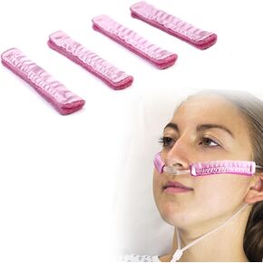 4 Pcs Nasal Oxygen Cannula Cover Satin Silky Nasal Cannula Cover Cushions Ear and Face Protector for Oxygen Users Prevent Indentations Irritated